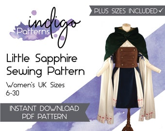 Little Sapphire Cosplay Costume Sewing Pattern: Ren Faire Outfit (PDF Pattern)