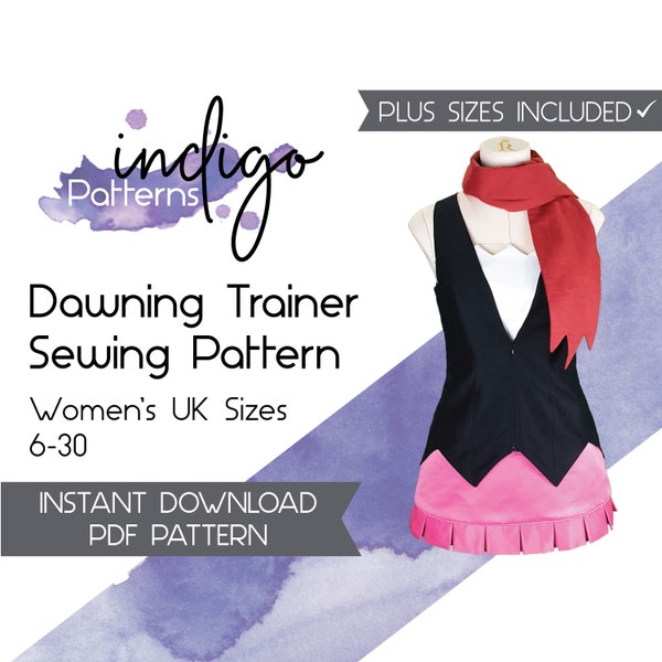 Dawn Cosplay Sewing Pattern, Dawn Costume Sewing Pattern, Dawn Costume, Diamond and Pearl Dawn Sewing Pattern