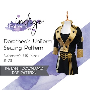 Dorothea Uniform Cosplay Sewing Pattern - Digital Download PDF Pattern Size UK 8-20