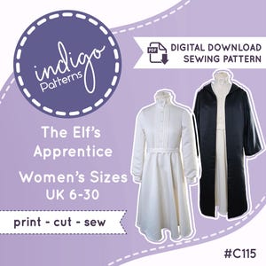 Journeying Elf's Apprentice Cosplay Sewing Pattern: Dress and Coat (Digital Download)
