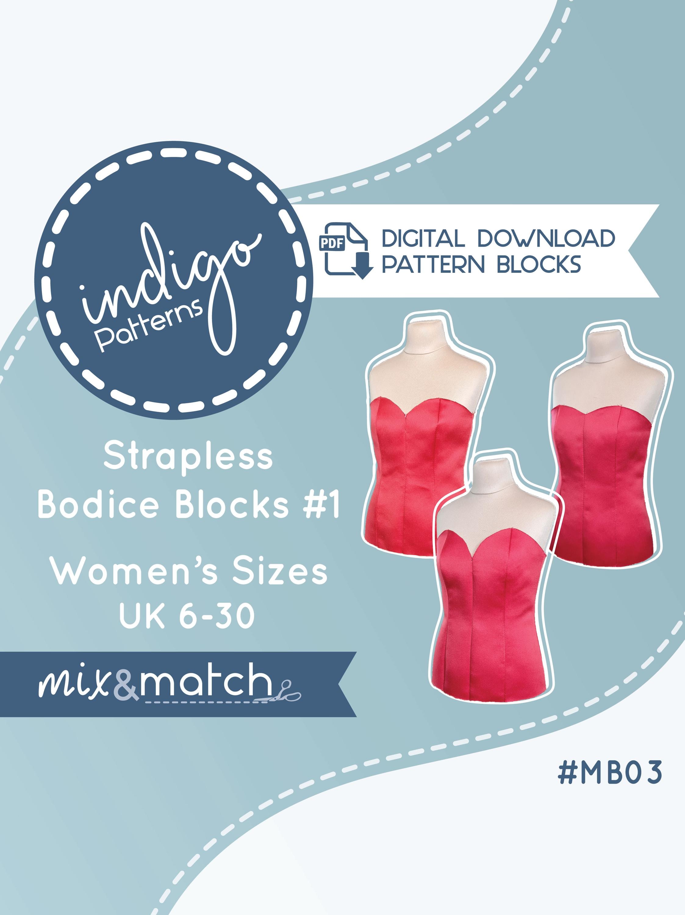 Shell Pattern Bodice Strapless Bodice Block Pattern, Sweetheart Bodice, Sweetheart Neckline ...