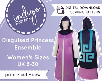 Zelda Cosplay Sewing Pattern: Disguised Princess Dress, Apron, Cape (Digital Download, UK 6-30)
