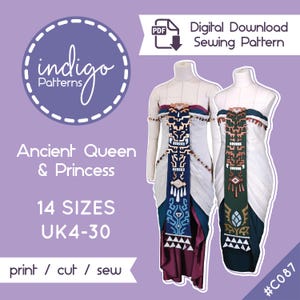 Ancient Queen and Princess Cosplay Sewing Pattern - Digital Download UK Sizes 4-30