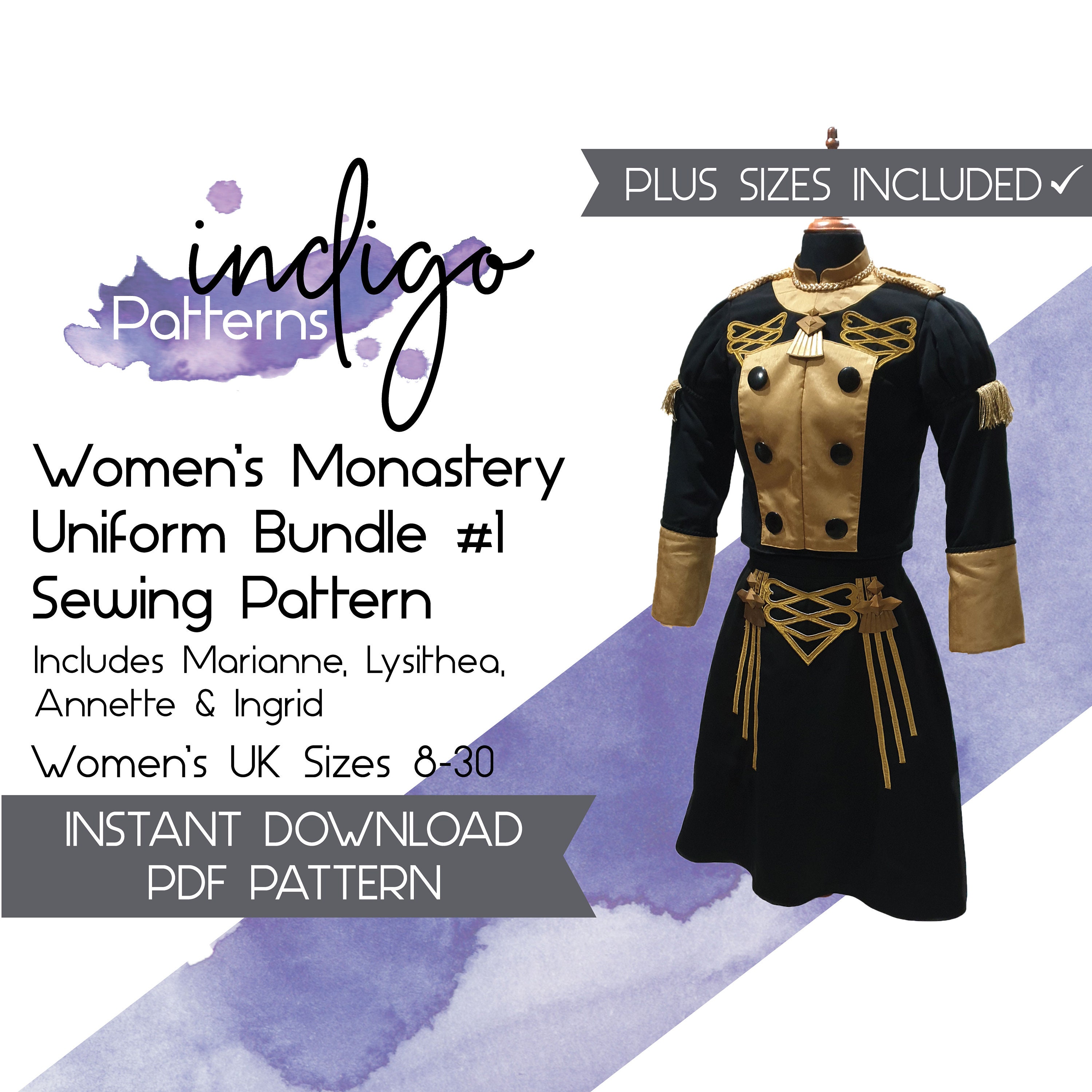 Monastery Uniform Sewing Pattern - Digital Download PDF pattern UK 