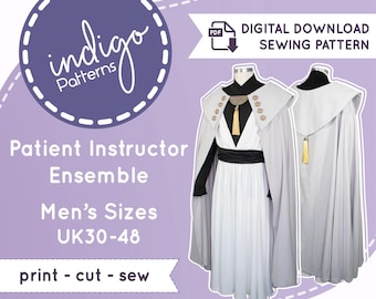 Qifrey the Patient Instructor Sewing Pattern for Witch Cosplay - Men's Sizes UK30-48