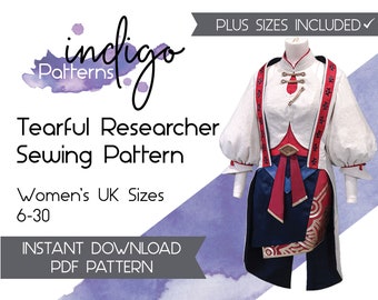 Tearful Researcher Cosplay Sewing Pattern  - Digital Download