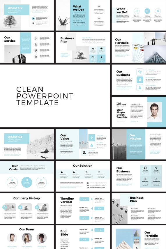clean minimal business powerpoint presentation template clean powerpoint template