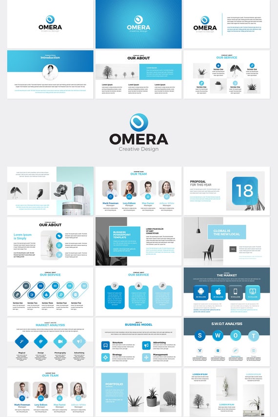 Omera Modern Powerpoint Presentation Template Etsy