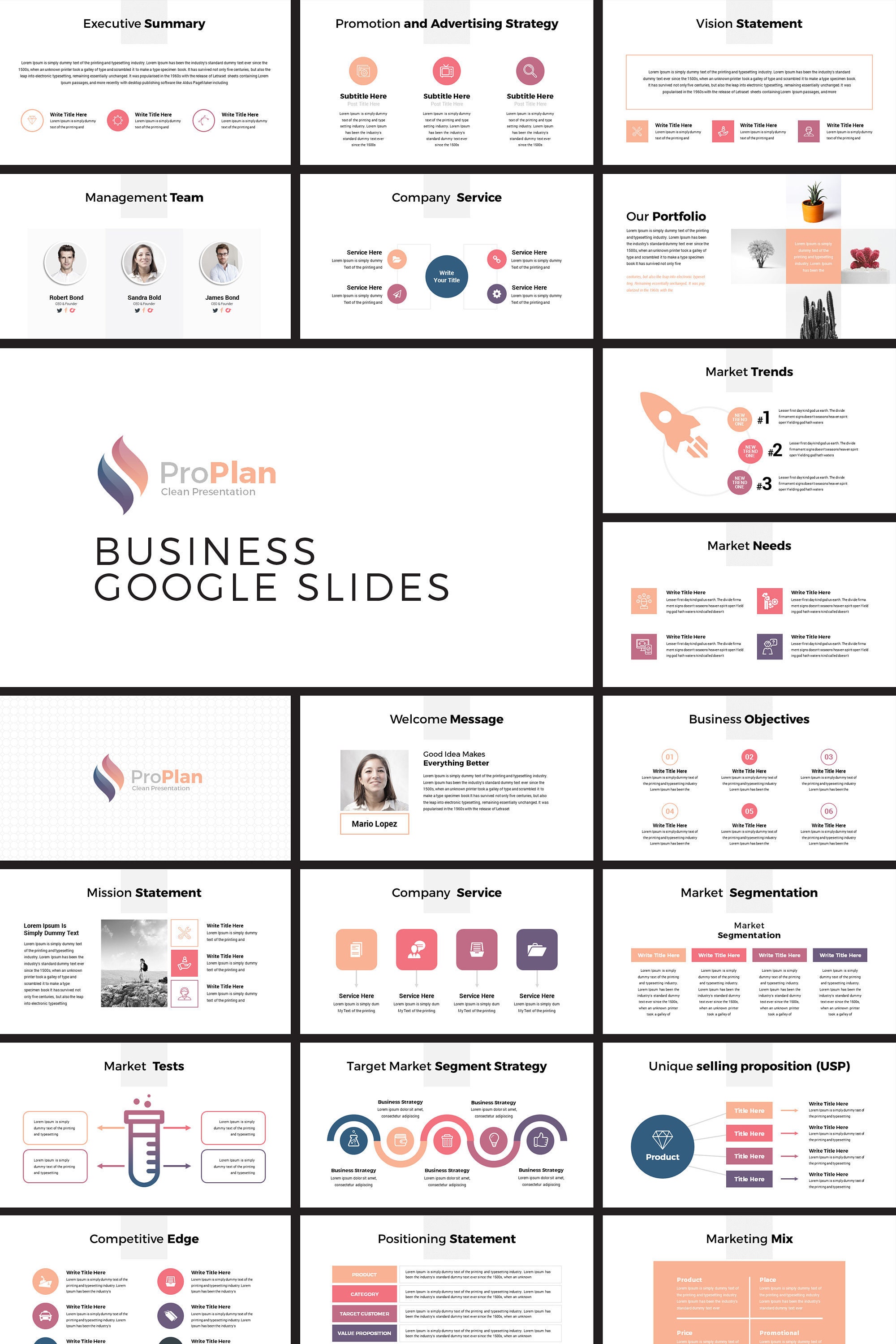 Modern Business Plan google slides Template Editable google Etsy