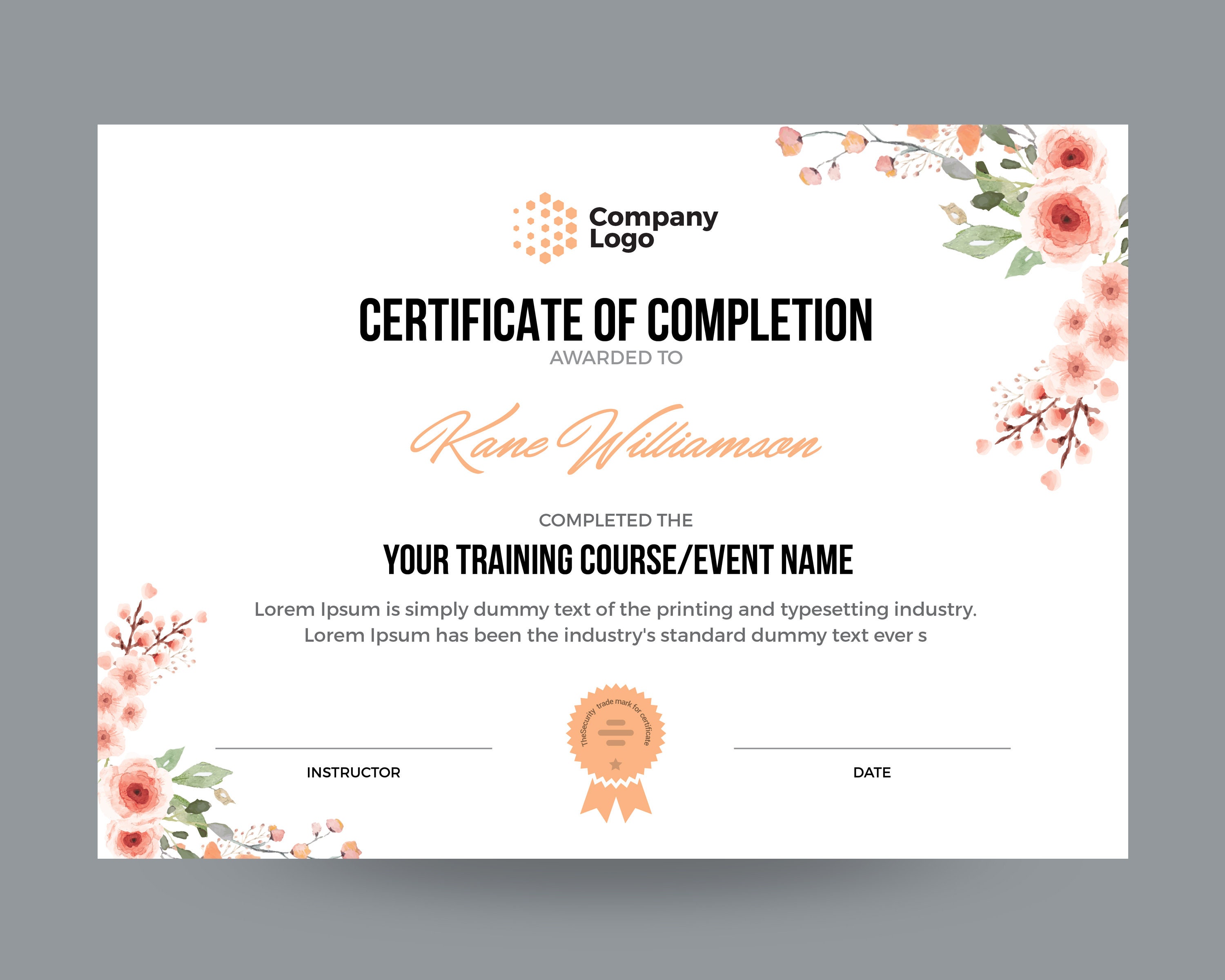 Certificate Template Instant Download Certificate of  Etsy Intended For Ged Certificate Template Download