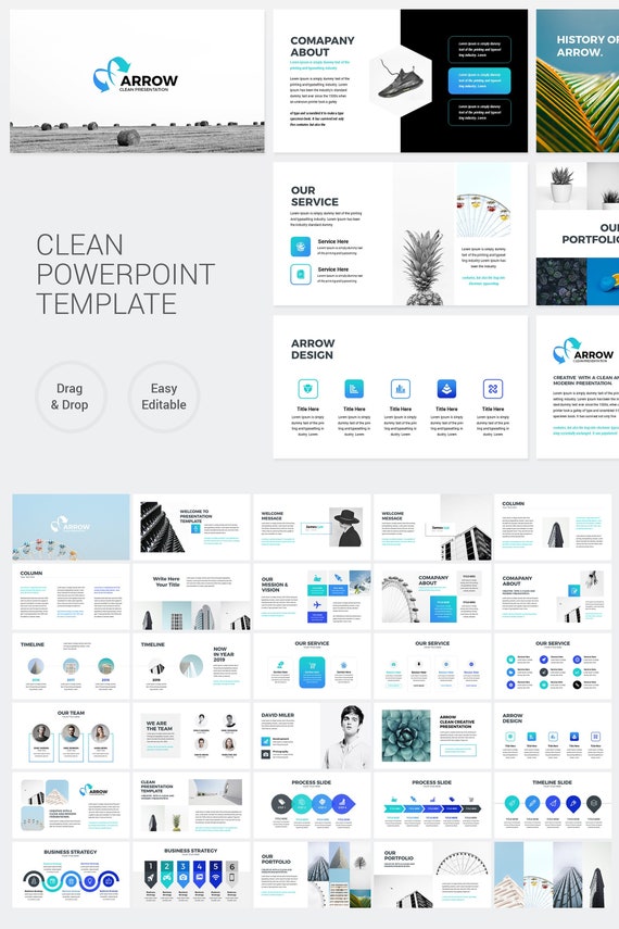 arrow clean business powerpoint presentation template clean powerpoint template