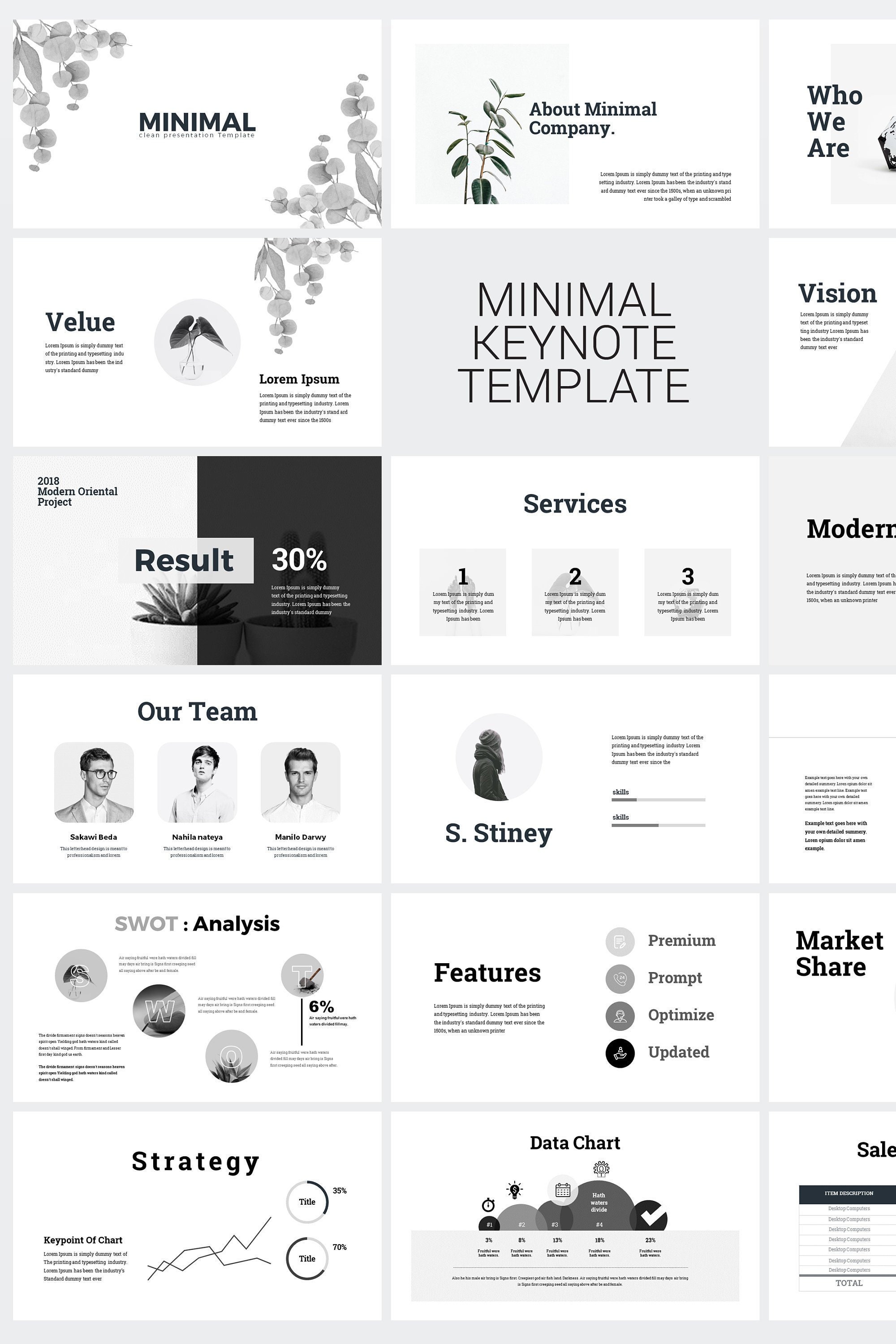 Minimal Clean Business Keynote Presentation Template Etsy