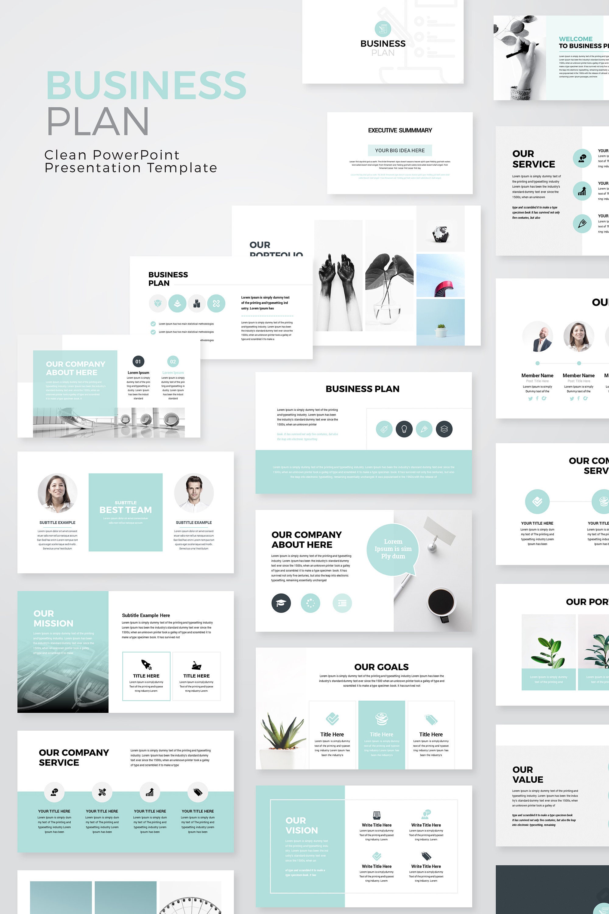 Moderne Business Plan PowerPoint Template editierbare  Etsy Within Business Plan Presentation Template Ppt