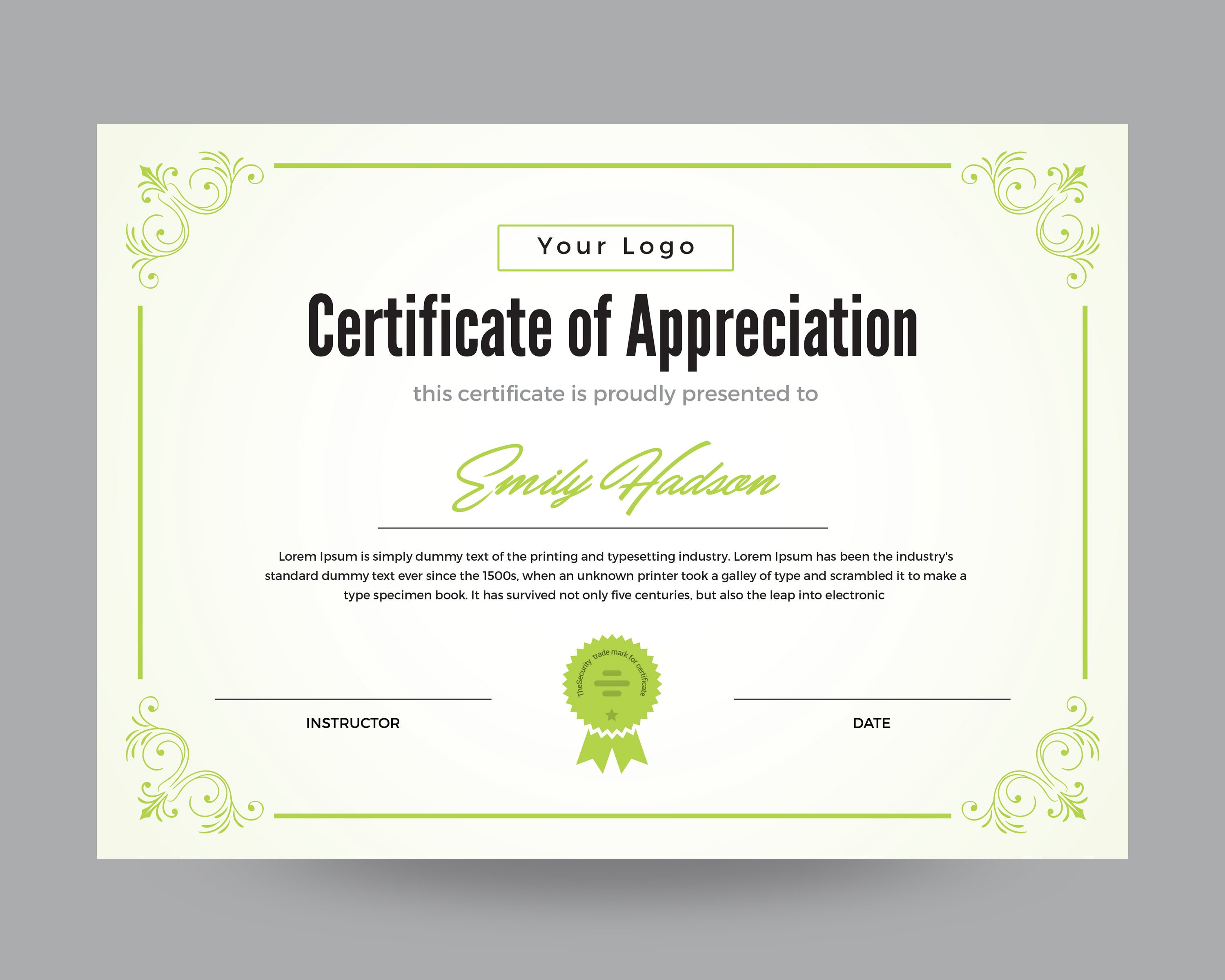 Certificate Template Instant Download Certificate of  Etsy Hong Kong Within Template For Certificate Of Appreciation In Microsoft Word