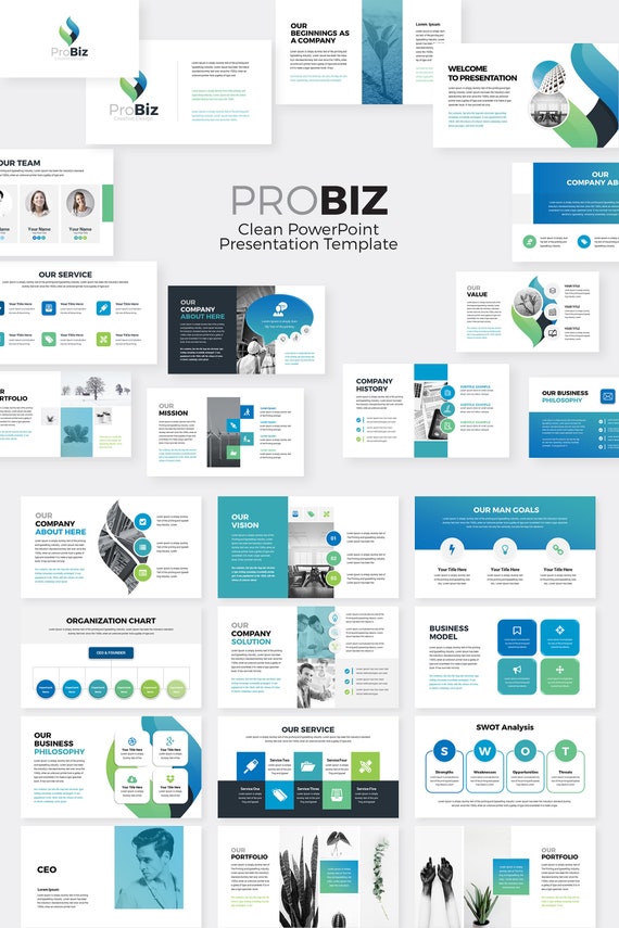 Probiz Business Prasentation Powerpoint Vorlage Etsy