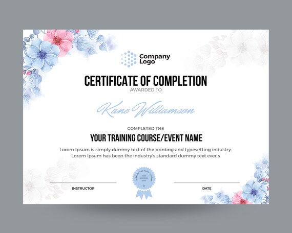 Certificate Template Instant Download Certificate of | Etsy Canada