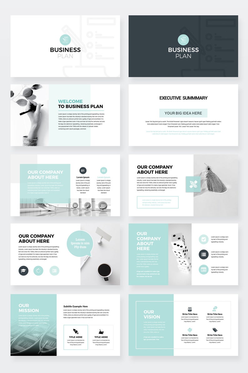 Modern Business Plan Google Slides Template Editable Google Etsy