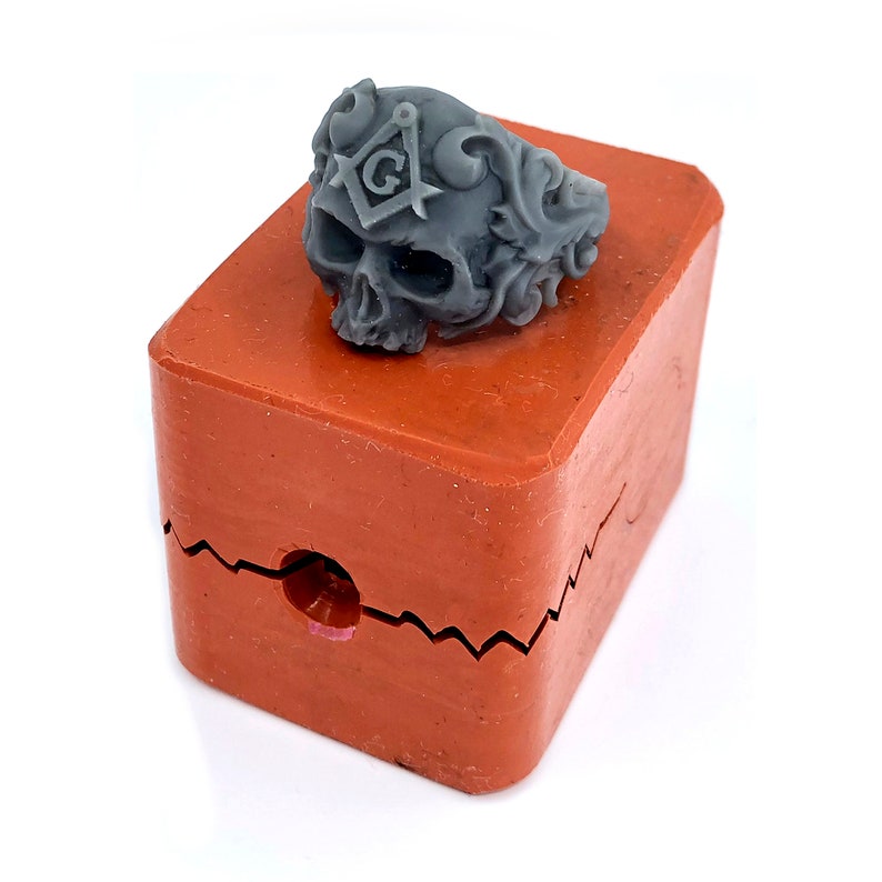 Master Mold Masonic Ring Skull 3D Print Wax Casting Etsy