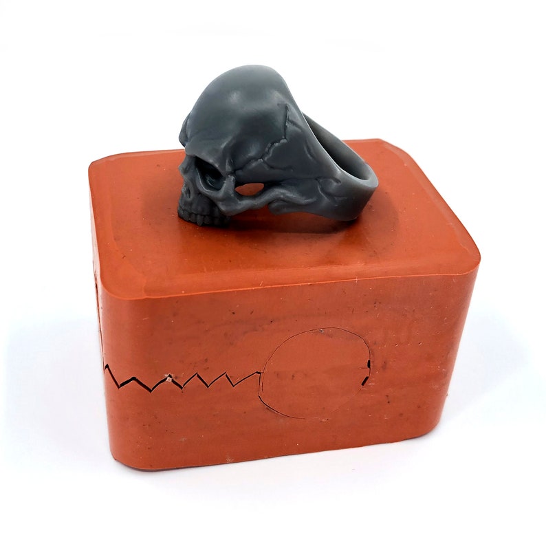 Rubber Mold Skull Ring Unisex 3D Print Wax Casting Etsy