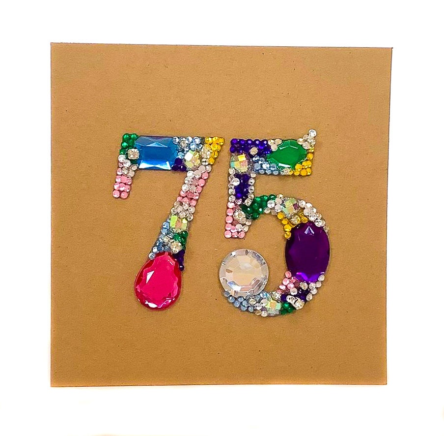 Handmade 75th Birthday Card cards and gifts for her Etsy