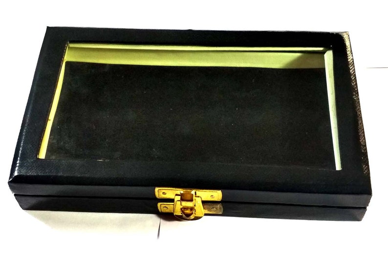 black GEMSTONE Diamond jewelry Display Storage wooden leather box Jewelry 15 Plastic boxes 3x3 cm transparent white