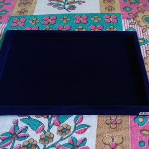 jewelry Gem Stone, diamond Display Velvet good quality blue color Tray multi size image 4