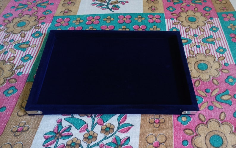 jewelry Gem Stone, diamond Display Velvet good quality blue color Tray multi size image 4