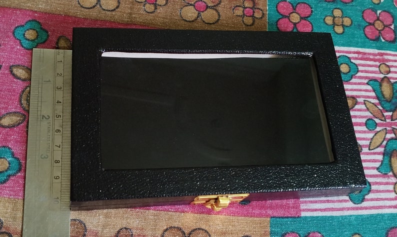 black GEMSTONE Diamond jewelry Display Storage wooden leather box Jewelry 15 Plastic boxes 3x3 cm transparent white