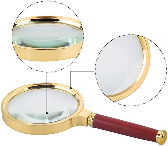 Double Glass High Power Antique Handheld Magnifier Magnifying Glass for  Reading, Soldering, Jewelries, Maps, Great for Gifting 