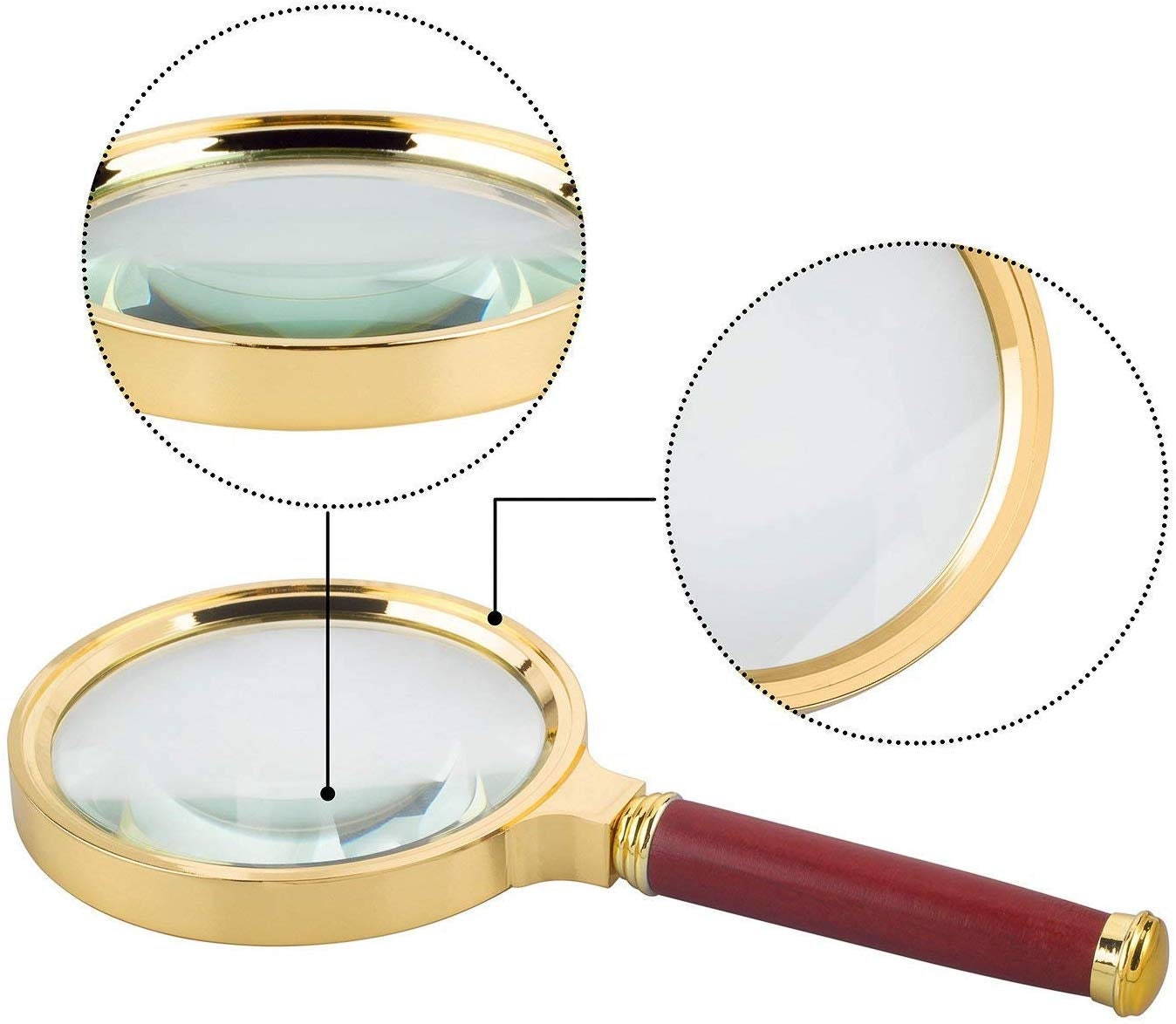 Magnifying Glass with Light,30X Magnification Handheld Magnifier with 13 LED Light Double Lens Magnifying Glass for Reading, Newspaper, Antique, Explo