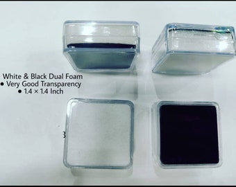 diamond gems Display storage top quality black and white reversible foam transparent plastic box  3.5x3.5x1.5 cm