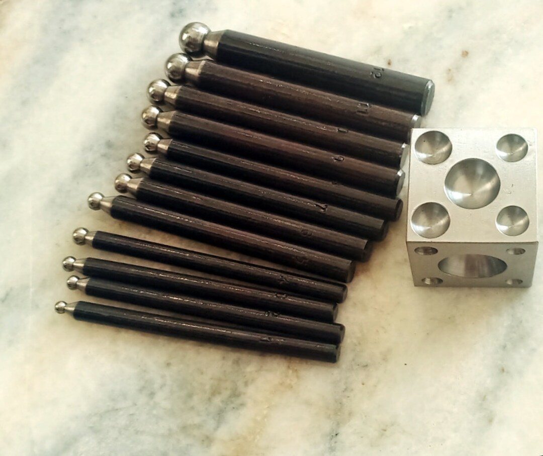 13 PC Doming Dapping Round Forming Set Jewelry Making Tools Gold Silver ...