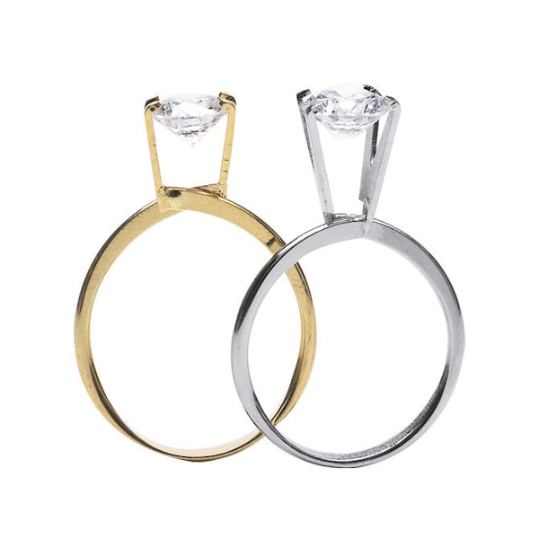 GEM STONE & DIAMOND ressort pong porte-griffes display ring outil argent, couleur or 2 pièces