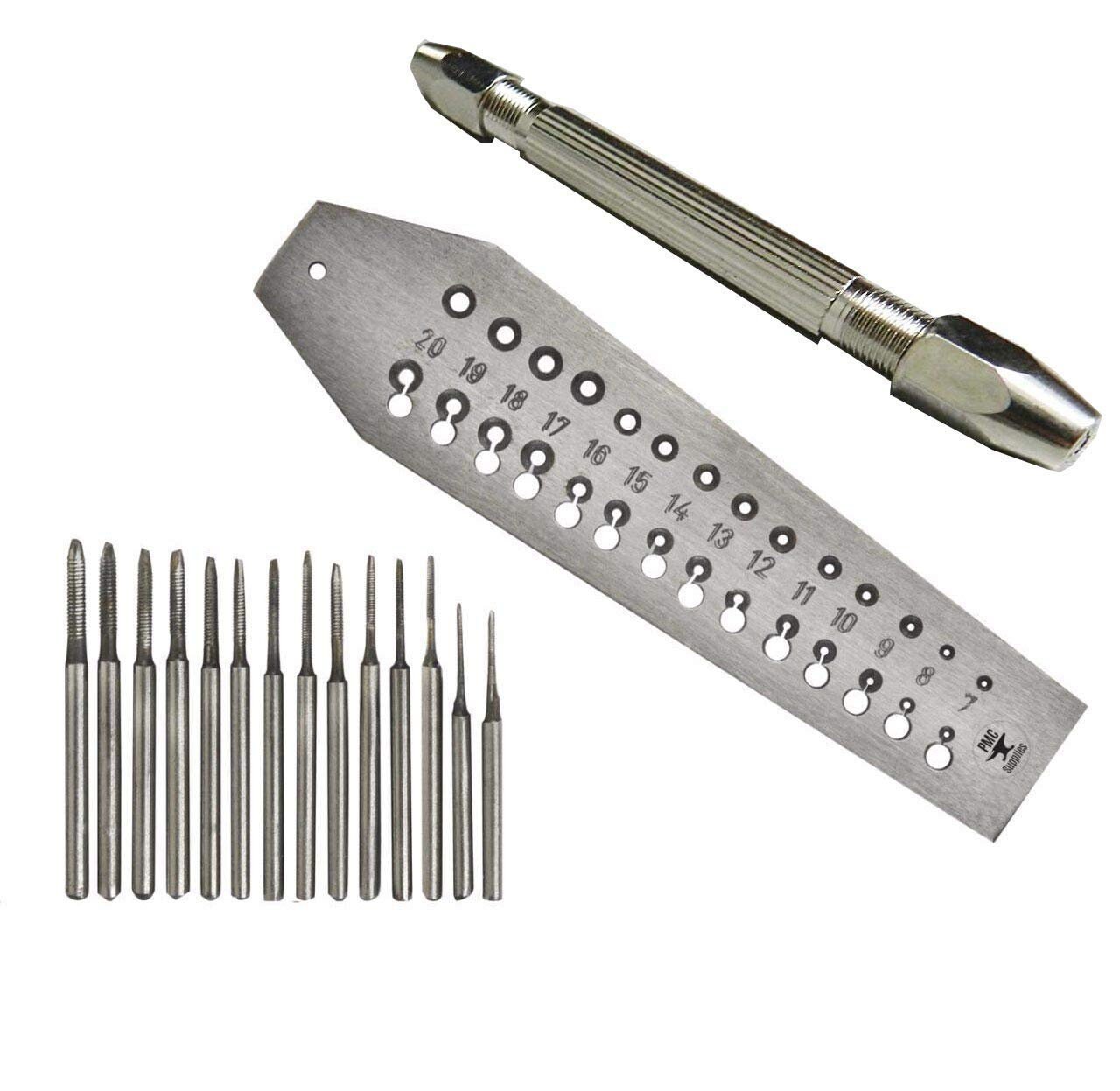 Mini Tap and DIE Set 14 TAPS Screw Plat PIN Vise Set 0.72 Mm Jewelry