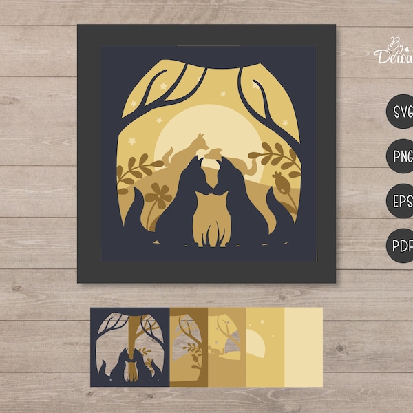 Shadowbox svg, shadowbox template, fox svg, layered shadowbox, fox gift, shadowbox for pet, 3D paper template, Shadowbox svg, shadowbox template, fox svg, layered shadowbox, fox gift, shadowbox for pet, 3D paper template,