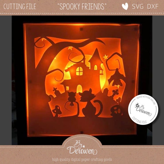 Download Halloween Card Shadowbox Svg Png File Design Etsy