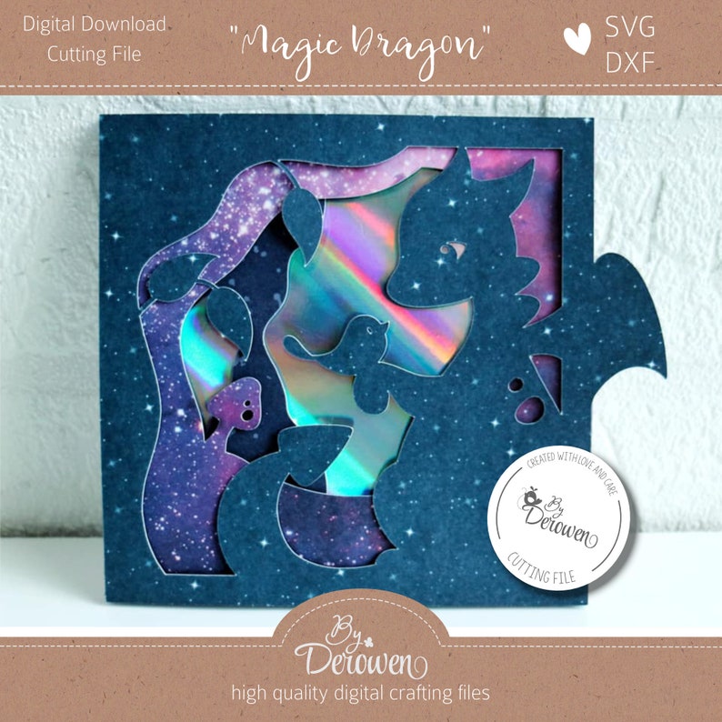 Download Layered cutting file SVG DXF Magic Dragon | Etsy