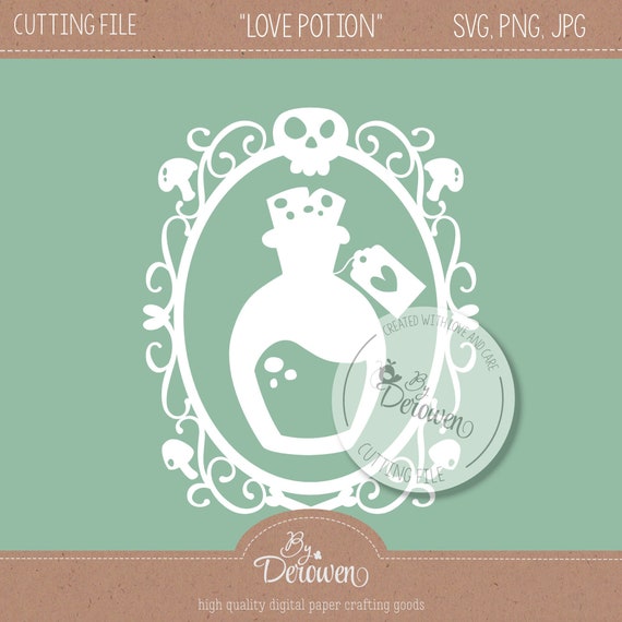 Cut File Template Svg Png Love Potion Poison Bottle Etsy