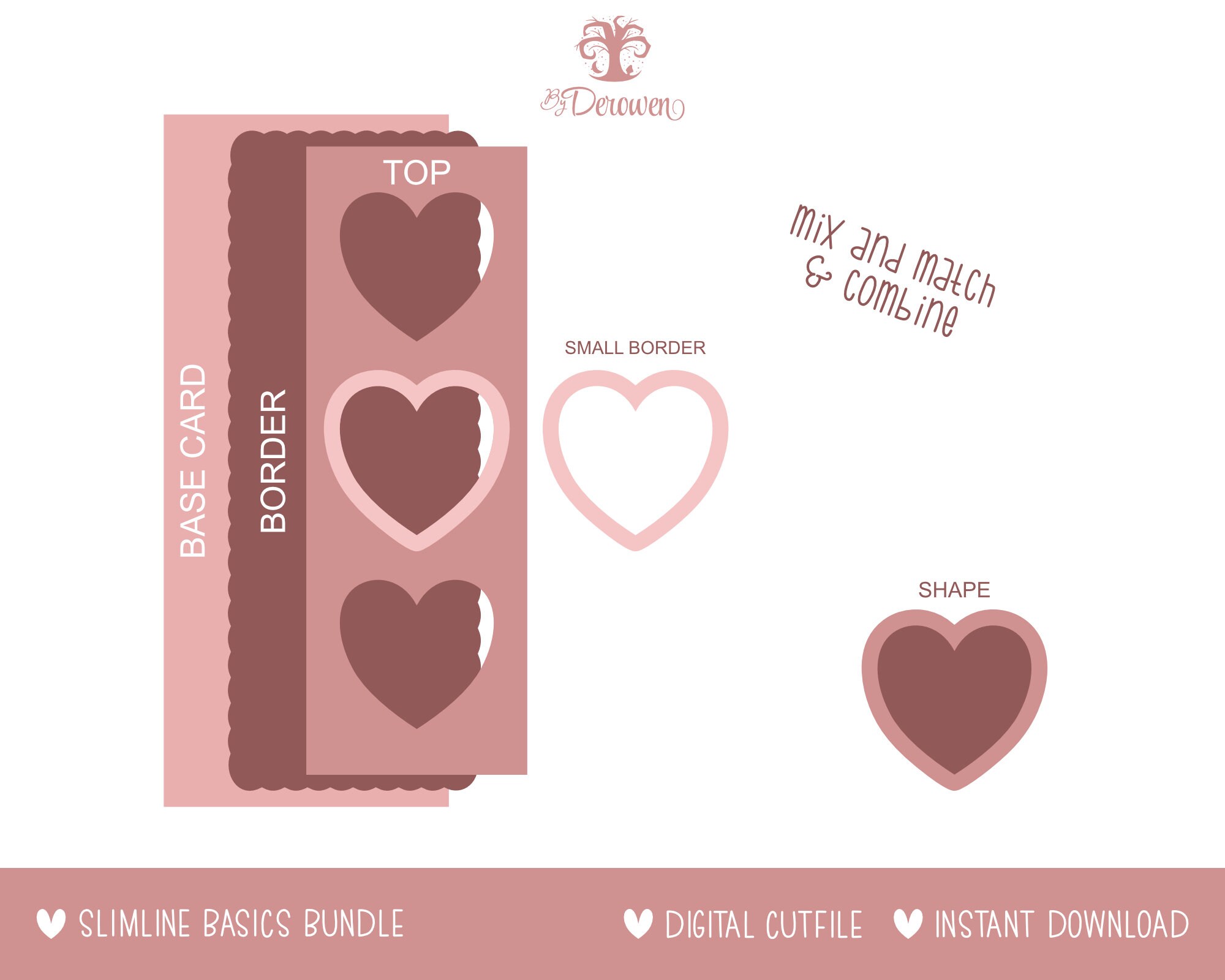 Slimline Card Svg Slimline Template Cardmaking Svg Cut File Etsy