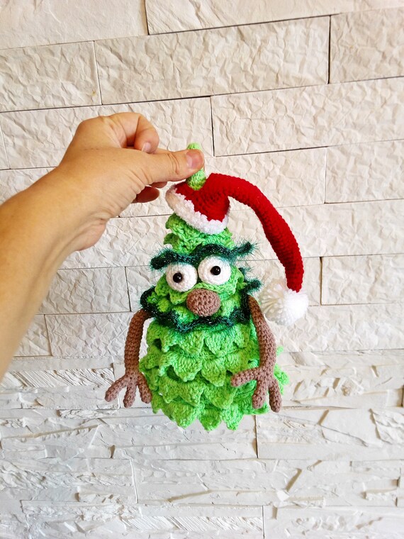 Crochet Christmas Tree Ornament 9 In Mini Christmas Tree Room Etsy