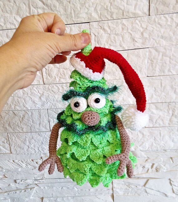 Crochet Christmas Tree Ornament 9 In Mini Christmas Tree Room Etsy
