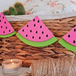 Sommergirlande, Wassermelone aus Papier, Sommerdeko, Fensterdeko,  Party Dekoration