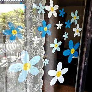 Fensterblumen, 18 Papierblumen, Frühling Sommer Deko,