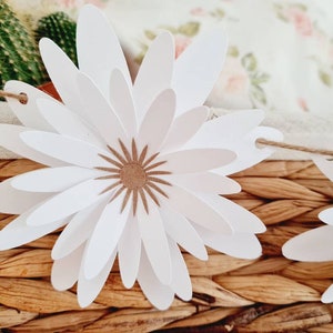 Summer garland, paper flowers, summer decoration, window decoration, summer