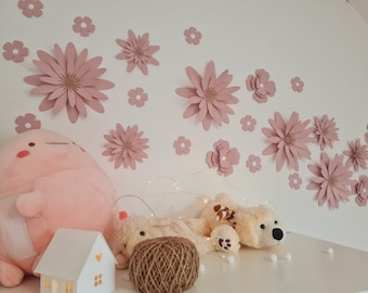 Papierblumen 3 D ,   24 Set,  Kinderzimmer, Wand  Deko