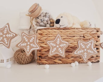 Girlande, Weihnachtsplätzchen,  Weihnachten, aus Papier, Weihnachtsdekoration, Weihnachtsdeko, Sternen