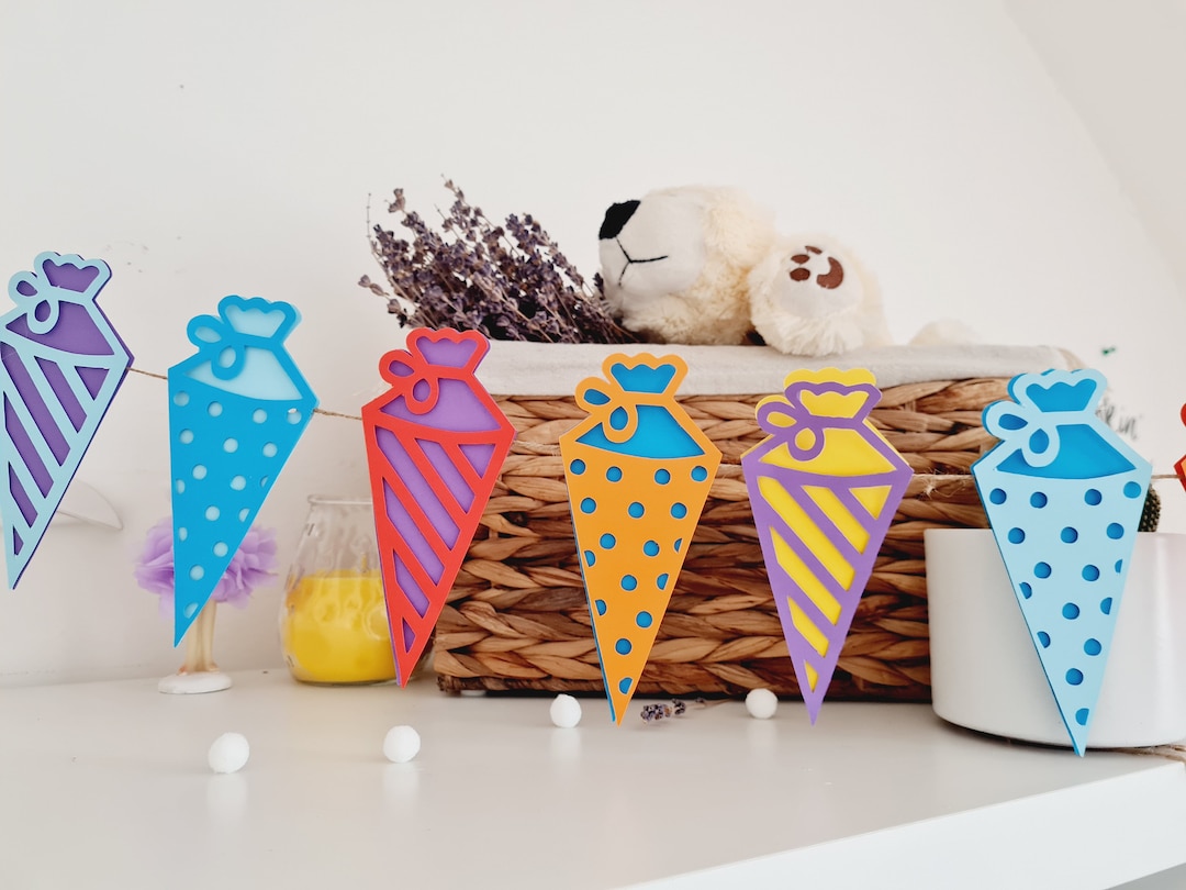 Schultüte Girlande, Einschulungstag, Erstklässler deko, Schulkind - Etsy.de