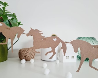 Horse garland, horse decorations, children's room garland, horse-themed children's birthday party, horse-themed party