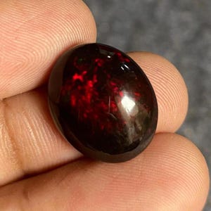 7.45 Carat Black Ethiopian Opal Cabochon: Oval Fire Opal Crystal, Jewelry Making