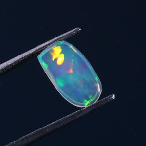 Natural Ethiopian Welo Opal Slice: Faceted Fire Opal Crystal (0.85 Carat)